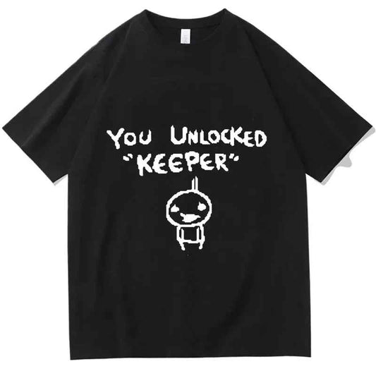 The Binding Of Isaac Print T Shirt - Oversized You Unlocked Keeper Streetwear Tee