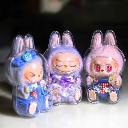 Labubu Protective Cover Labubu Protector Case Sitting Party Transparent Protective Shell Dust Cover Doll Transparent Cover