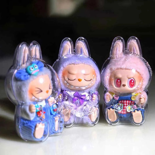 Labubu Protective Cover Labubu Protector Case Sitting Party Transparent Protective Shell Dust Cover Doll Transparent Cover