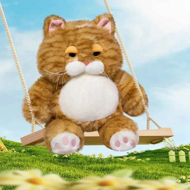 Kawaii Weighted Sitting Cat Plush – 25 cm