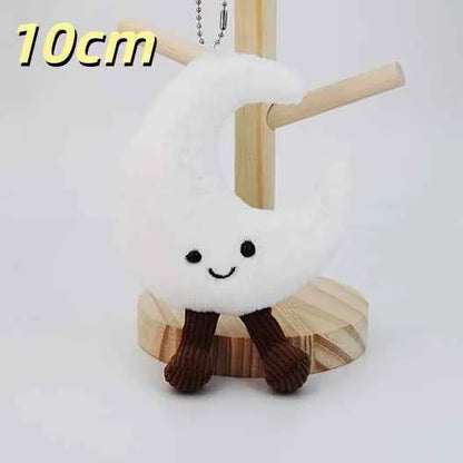 Adorable Christmas Plush Keychain (4 in) - Tree, Star, Moon & Gingerbread Doll Bag Pendant Gift