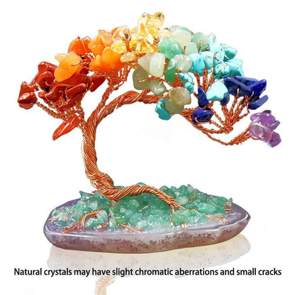 Seven Chakras Crystal Money Tree – Natural Gemstone Feng Shui Fortune Tree Ornament
