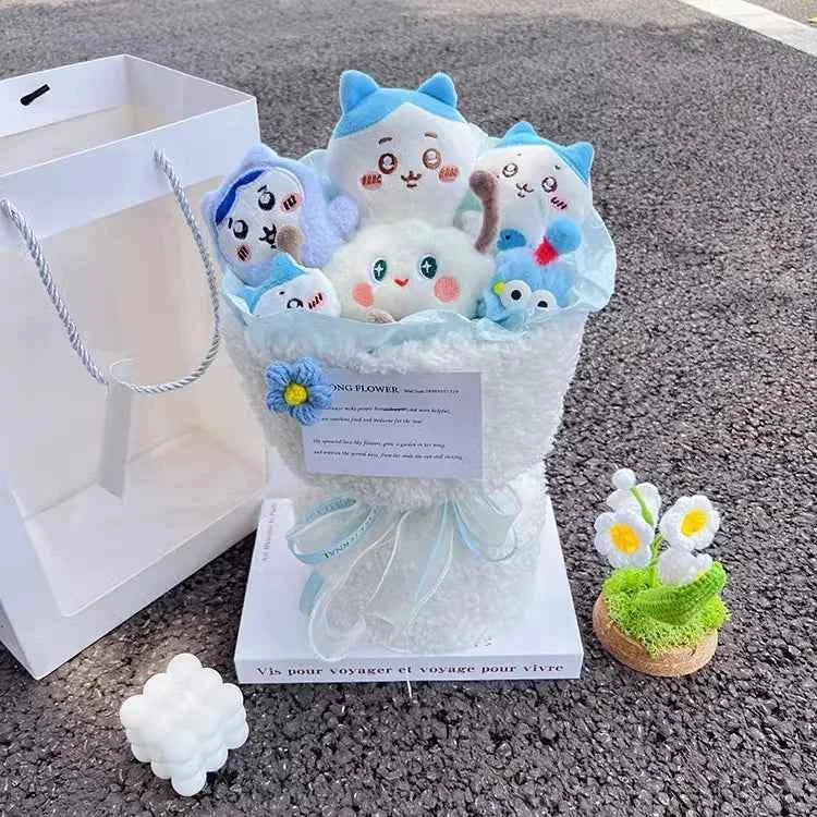 Kawaii Chiikawa Plush Doll Bouquet - Usagi/Hachiware Anime Gift