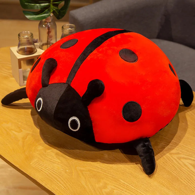 Cute Ladybug Plush Toy – Soft Ladybird Pillow Cushion Red