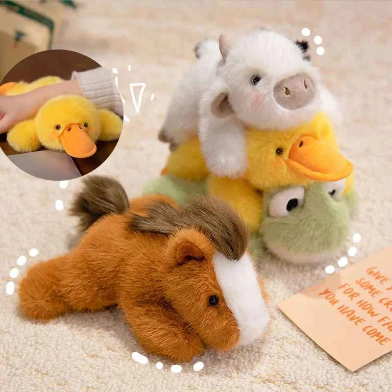 Kawaii Cartoon Plush Wrist Rest Doll (7 in) - Horse, Duck, Cow, Frog Stuffed Animal Office Companion