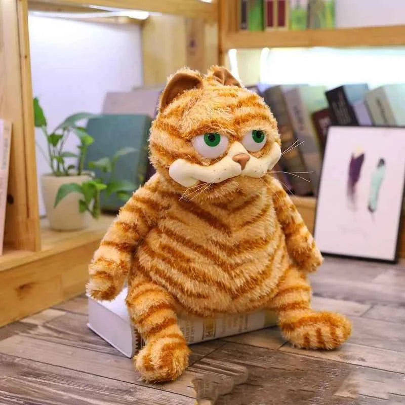 Fat Orange Plush Cat Stuffed Animals Toy Lifelike Yellow