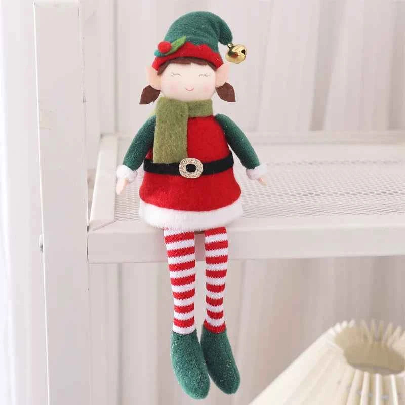 Cute Christmas Elves Stuffed Plush Dolls - Xmas Tree Hanging Ornament & Party Decor
