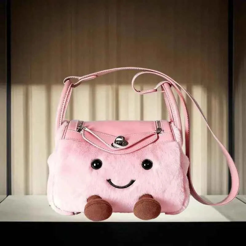 Cute Plush Doll Tote Bag – Large Capacity Kawaii Shoulder Bag