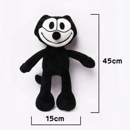 Kawaii Retro Black Cat Plush Toy – Soft Cartoon Cat Sofa Cushion & Office Pillow Doll (30 & 45cm)
