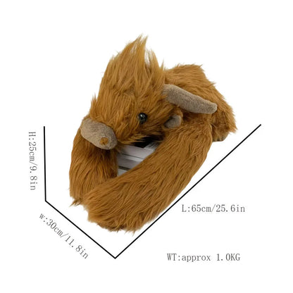 30/65CM Long Arm Weighted Series Panda Koala Dinosaur Tree Lazy Bear Plush Doll Cute Cartoon Animal Lying Doll Party Gift Highland cattle