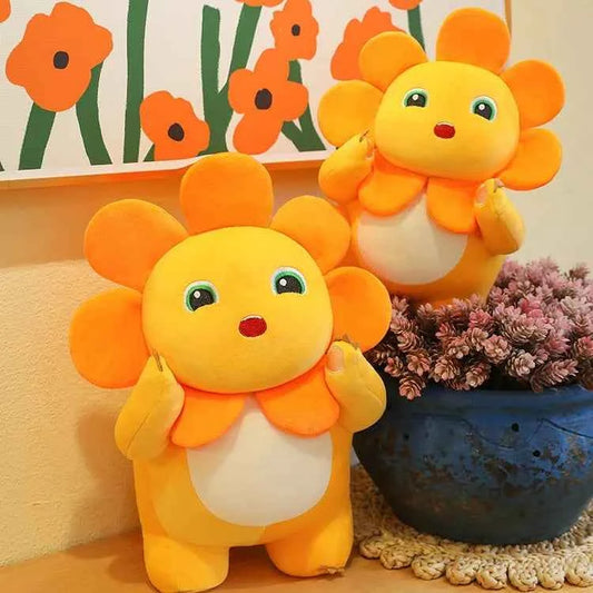 Kawaii Sunflower Nailong Plush Toy – Cute Smiling Dinosaur Stuffed Animal Pillow
