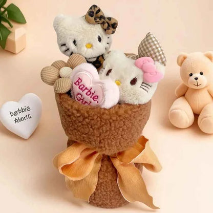 Hello Kitty Plush Bouquet (9.4 in) - Cute Anime Stuffed Doll Collectible Gift