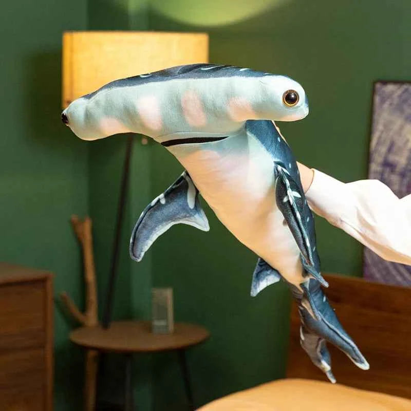 Giant Hammerhead Shark Plush Toy – Realistic Ocean Shark Stuffed Animal Pillow