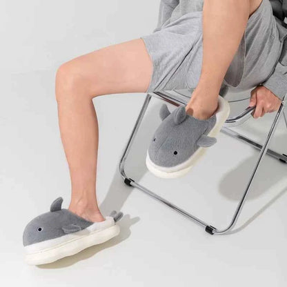 Fashion Fluffy Home Slippers - Women's/Couple Winter Platform Slides (Heel 1.4 in)