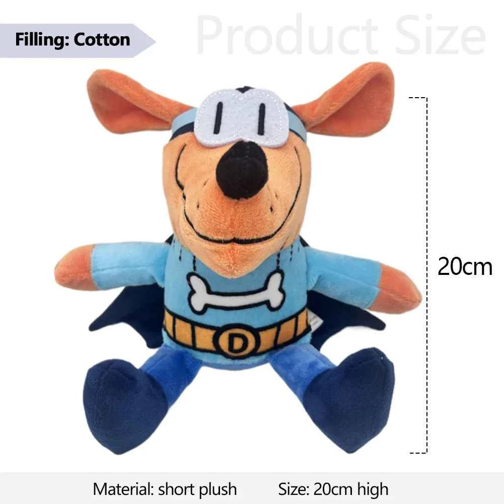 Dog Man Detective Dog Plush Toy - Fluffy PP Cotton Cartoon Baby Toy (8-10 Inches)