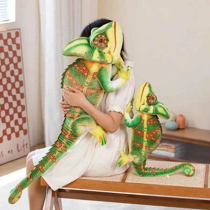 Giant Realistic Chameleon Plush Toy – Long Stuffed Animal Pillow