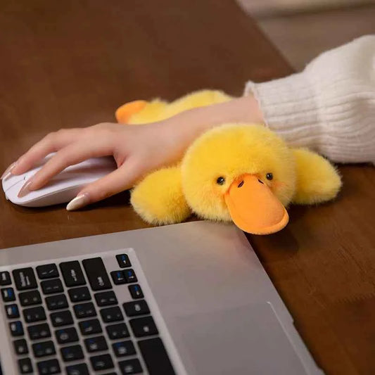 Kawaii Cartoon Plush Wrist Rest Doll (7 in) - Horse, Duck, Cow, Frog Stuffed Animal Office Companion