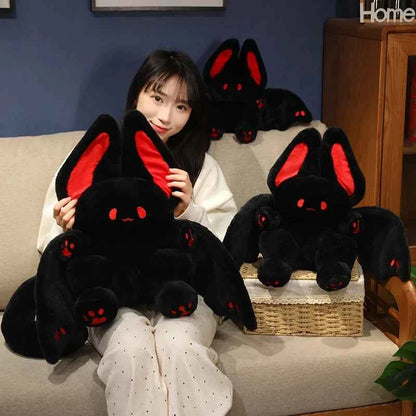 25-55cm Lovely Bat Plush Toy Lovely Flying Bat Rabbit Plushie  Long Tail Pink & Black Bat Rabbit Stuffed Dolls Birthday Gifts