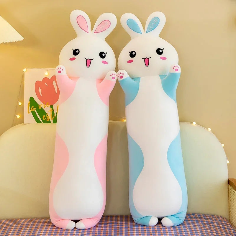 Giant Pink Rabbit Plush Pillow – Soft Bunny Body Cushion