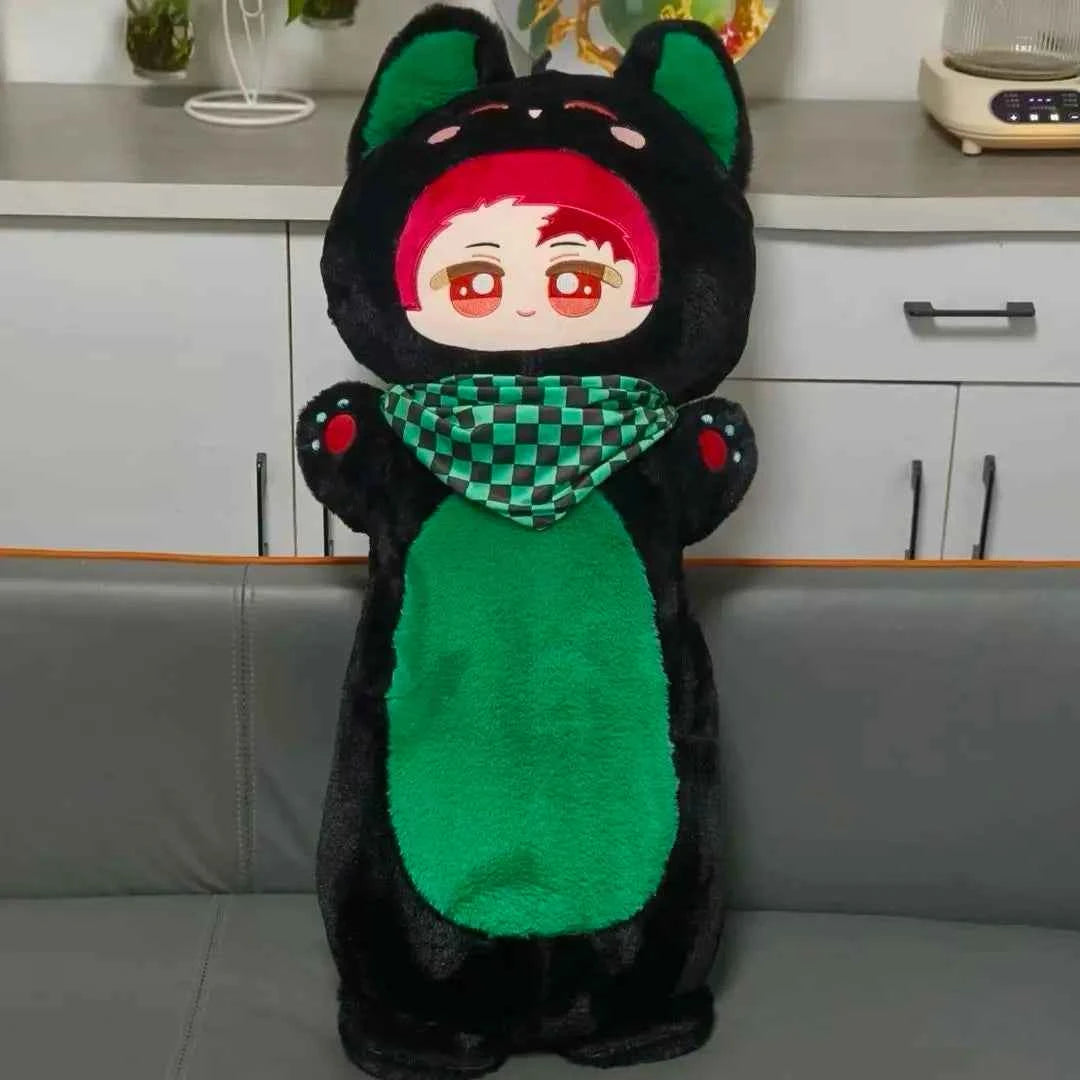 Kawaii Anime Demon Hunter Character Plush – Giant 80cm Stuffed Sleep Pillow Doll (5 Designs) 80cm 31.5 in Red Green