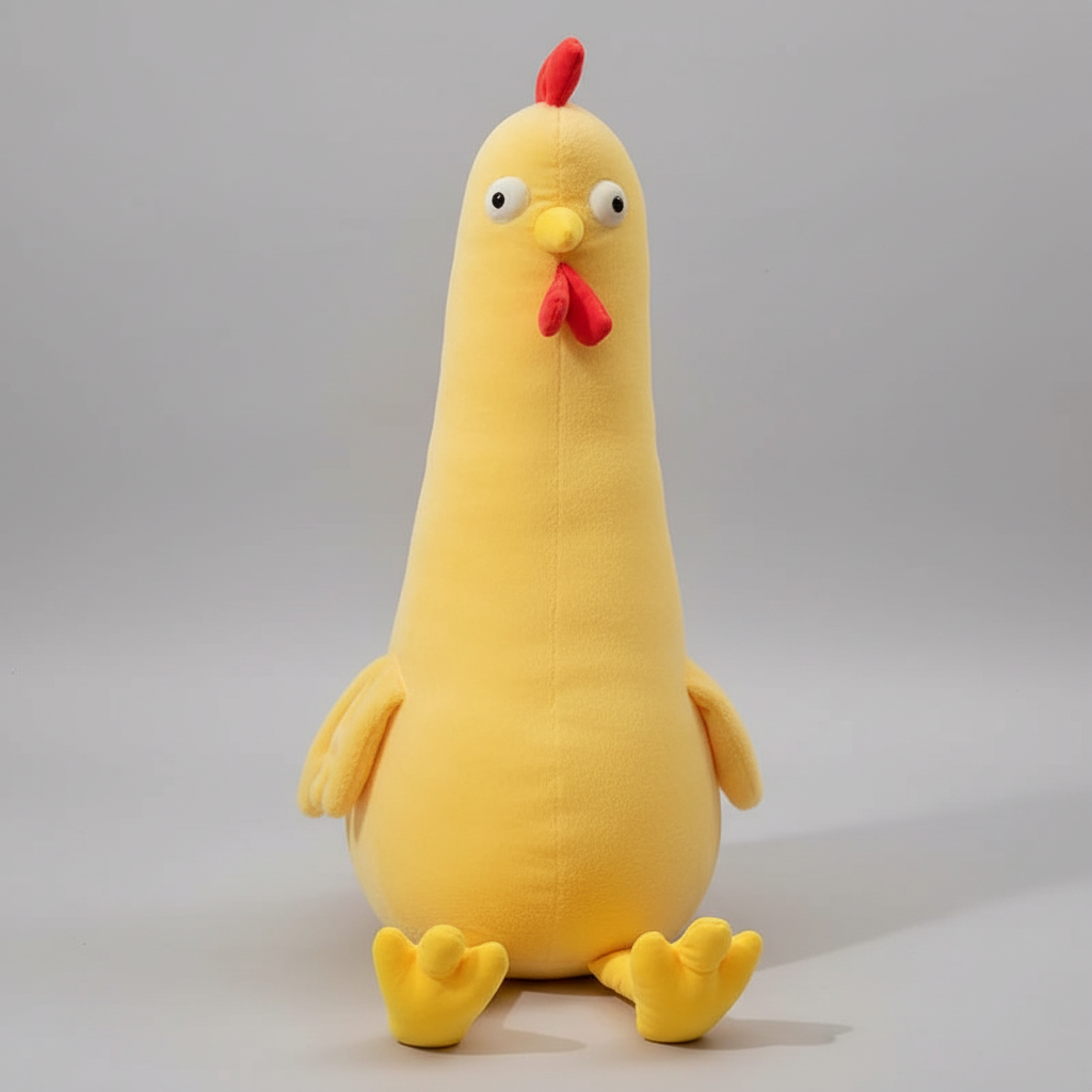 Giant Yellow Chicken Plush Pillow – Soft Stuffed Animal Cushion (60–140 cm)