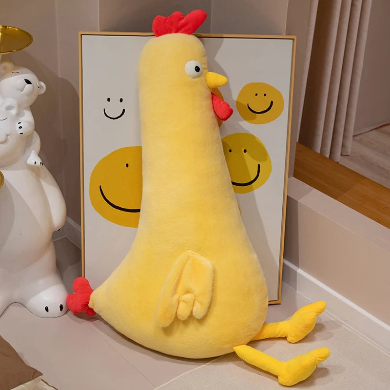 Giant Yellow Chicken Plush Pillow – Soft Stuffed Animal Cushion (60–140 cm)