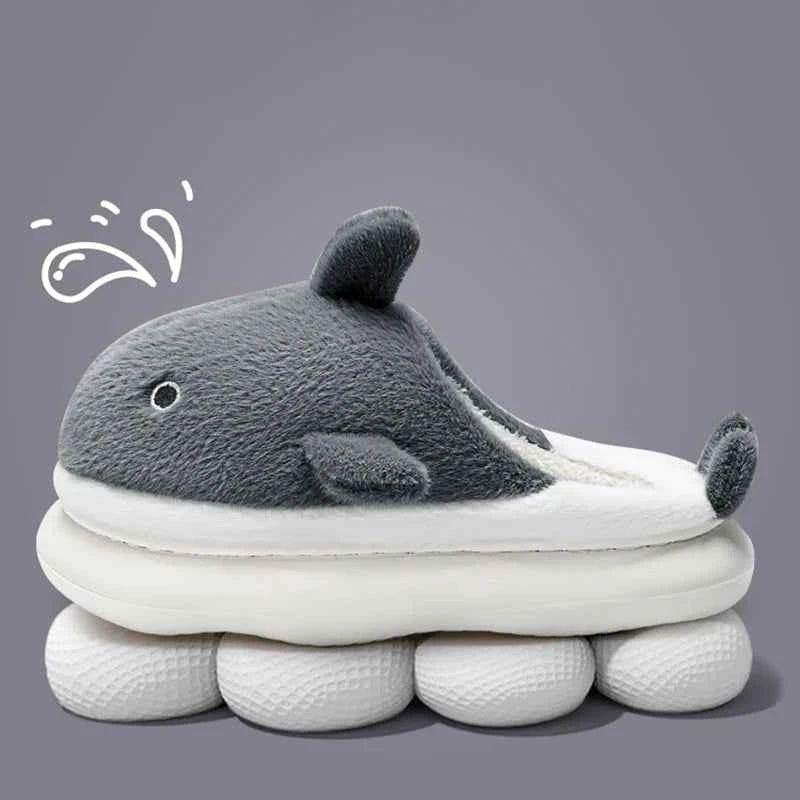 Fashion Fluffy Home Slippers - Women's/Couple Winter Platform Slides (Heel 1.4 in)