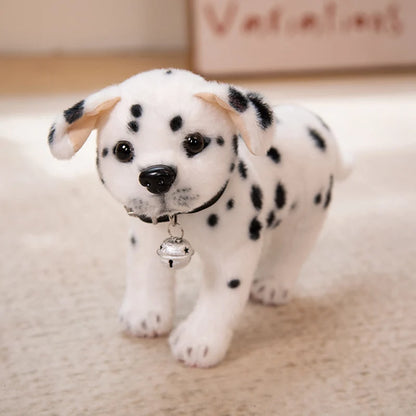 Realistic Dalmatian Plush Toy – Cute Spotted Dog Stuffed Animal Puppy Doll White F