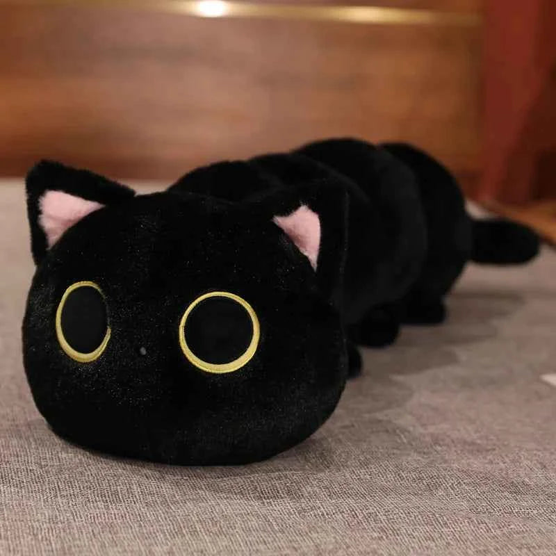 Giant Kawaii Black Cat Plush (19.7-51.2 in) - Soft Sleep Long Pillow Cushion Gift