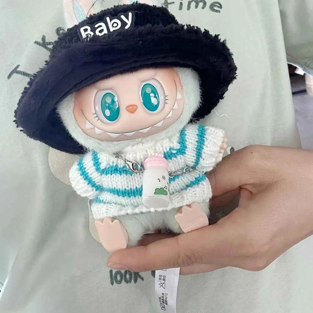 For Labubu 15-17cm V1 v2 Clothes Outfit Sitting Clothes Cute Sweater Hat Outfit Accessories Fashion Dolls Accessories No Dolls