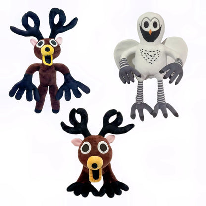Forest Animal Plush Toy – Elk Deer & Owl Stuffed Doll 3pcs