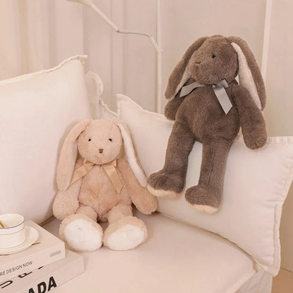 Bow Lop Ear Rabbit Plush Toys Soft Bunny Stuffed Animal Rabbit with Long Ear for Children Accompany Doll Birthday Gift