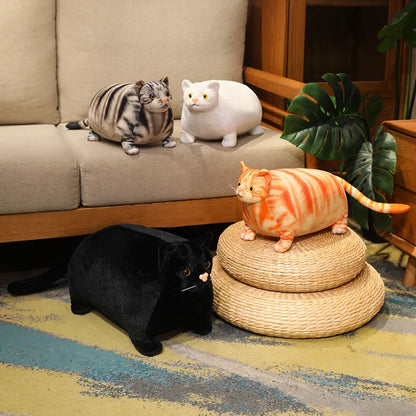 30/50cm Simulation 3D Super Fat Cats Plush Stuffed Animal Cute Lifelike Toy Cat Doll Pet Toys Home Decor Gift For Girls Birthday