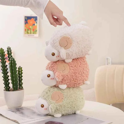 23cm Sweet Lamb Doll Plush Toy White Pink Green Sheep Cartoon Stuff Animal Plushie Peluche Head Pillow Decor Gift