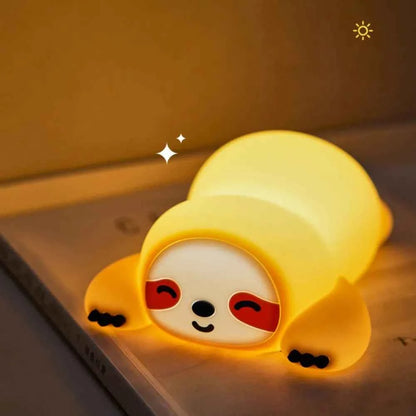 Kawaii Animal Silicone Night Light - Rechargable Fox/Duck/Frog Touch Sensor Lamp