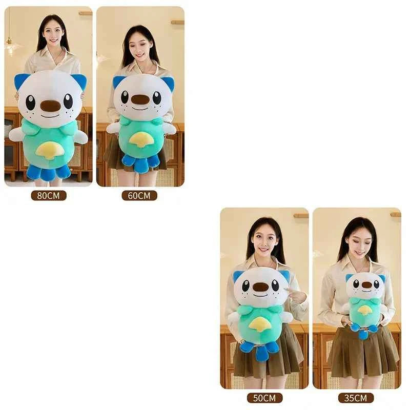 Kawaii Blue Otter Anime Plush Toy – Soft Stuffed Cartoon Animal Doll & Pillow (35–80cm)
