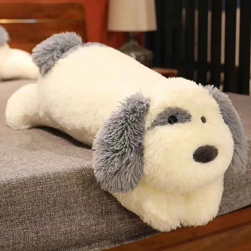 Soft Lying Dog Plush Toy – Giant Fluffy Puppy Hug Pillow