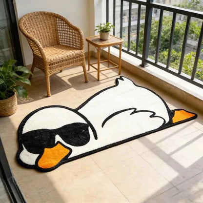 Cartoon Duck Rug Set Sunglasses Children's Room Non-Slip