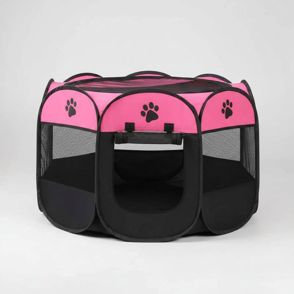 Folding Pet Tent Dog House Camping Accessories Pet Cage rose