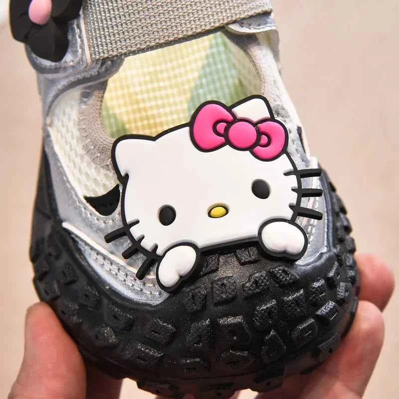 Hello Kitty Girl Shoes Princess My Melody Sanrios New Summer Fashion Soft Bottom Child Sports Sandals Hollow Single Sandals