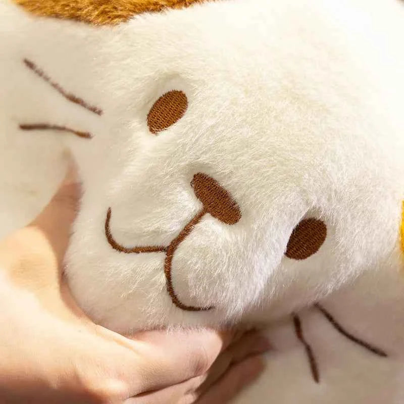 42cm/60cm Kawaii Big Fat Belly Calico Cat Plush Toys Stuffed Soft Long Animal Cat Pillow Nap Cushion Birthday Gift for Kids
