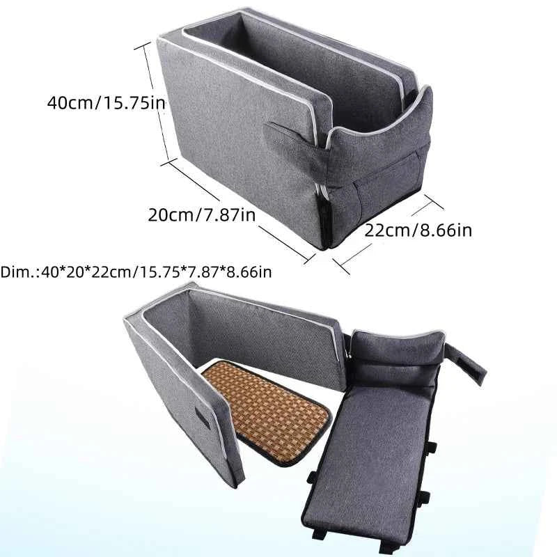 Car Center Console Pet Bed Mat Fiber Pet Safety Seat Cat &