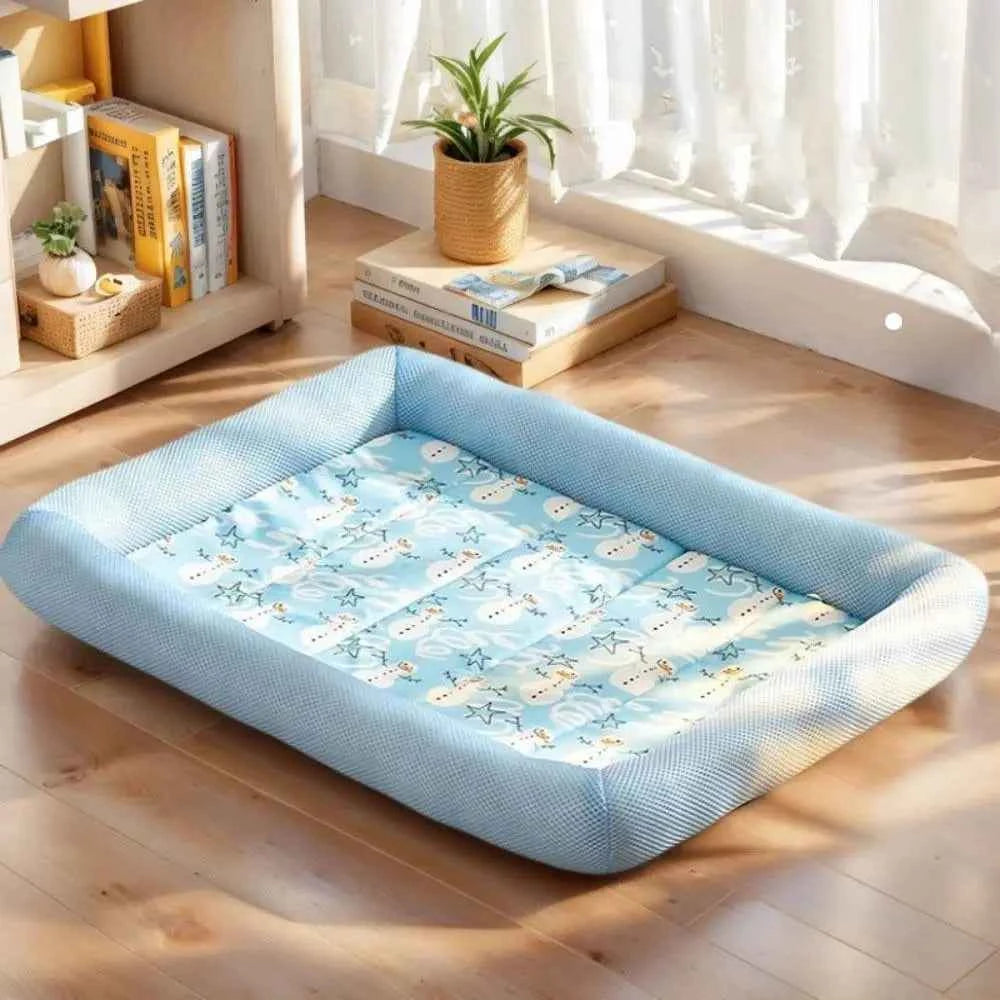 Cooling Pet Bed Mat for Dogs & Cats – Breathable Waterproof Anti-Slip Square Sleeping Pad (2 Colors, S–XL)
