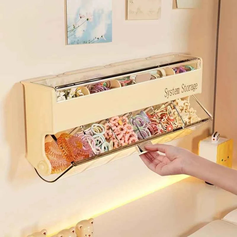 A double-layer cute hair accessory storage box girl hair