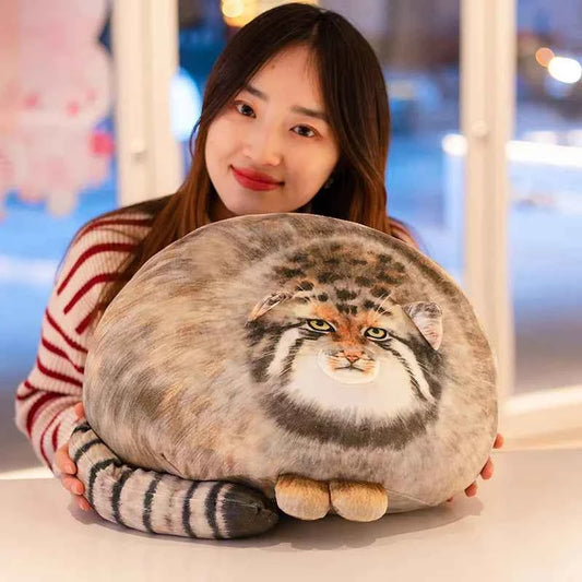 Pallas's Cat Plush Toy – Realistic Manul Cat Stuffed Animal Pillow
