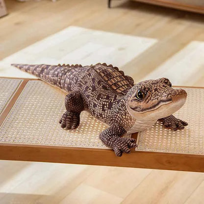 Simulated Crocodile Plush Toys Stuffed Soft Lifelike Animal brown 100cm