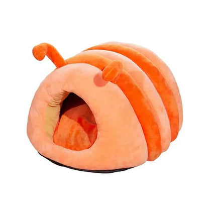 Kawaii Cartoon Caterpillar Pet Bed (Up to 23.6 in) - Warm Soft Plush Cat/Dog House