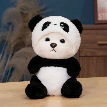 25cm Lovely Stuffed White Bear Plush Toy Turn Into Pikachu Stitch Cute Japanese Style Plushies Sleeping Doll Soft Fluffy Gifts