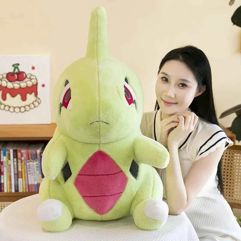 Kawaii Green Dino Anime Plush Toy – Soft Stuffed Cartoon Dinosaur Pillow (35–70cm)