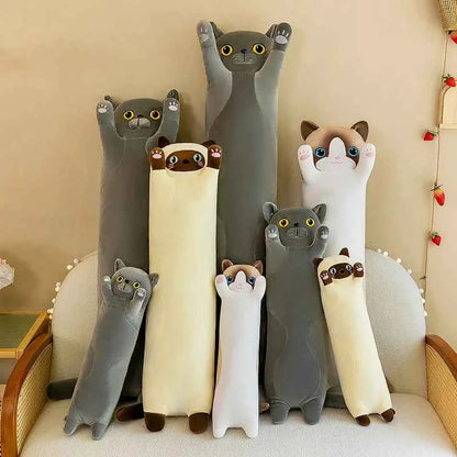 15 Styles 50-150cm Long Cat Plush Toys Stuffed Soft Pause Office Dog Doll Bed Sleepping Pillow Home Decor Birthday Girls Gifts